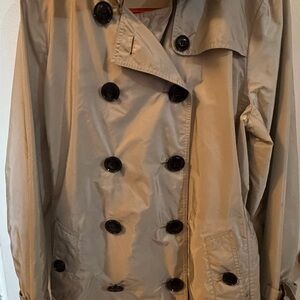 Burberry Tan Double-Breasted Trench Rain Coat